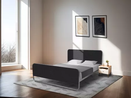 Chloe Queen Size Bed in Black Color with 6 Inches Mattress